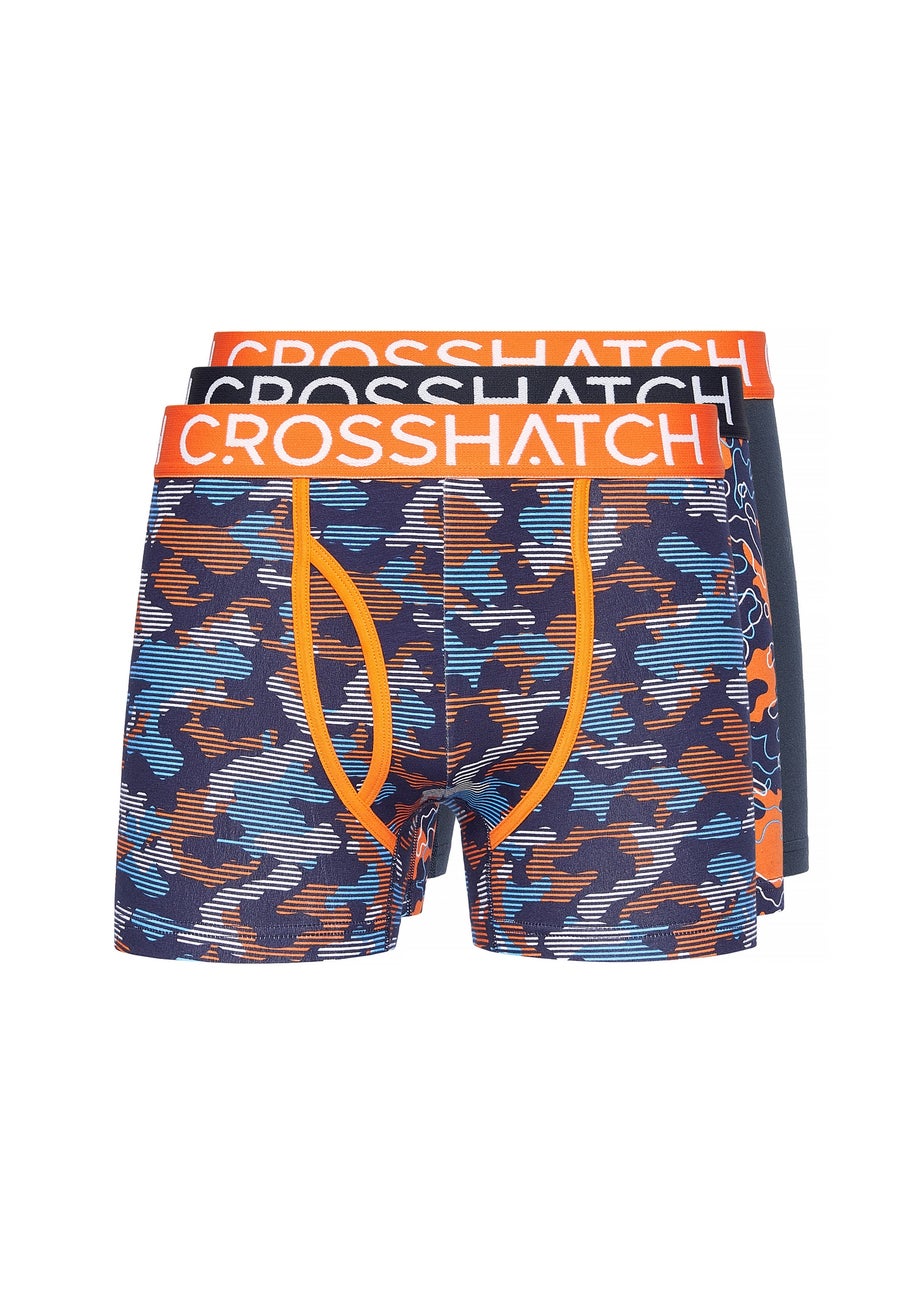 Crosshatch Orange Linamo MVE Open Fly 3 Pack Boxers