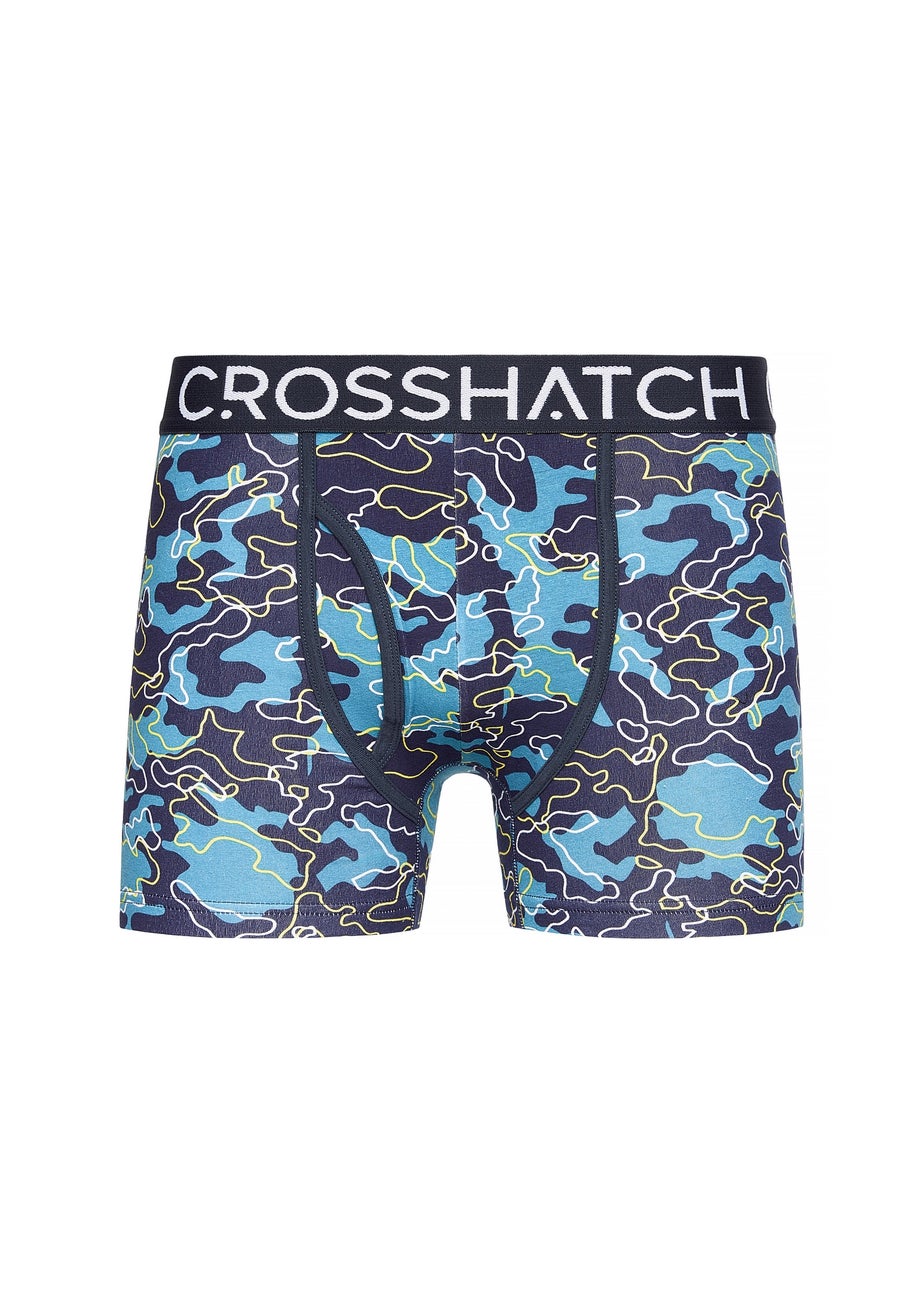 Crosshatch Teal Linamo MVE Open Fly 3 Pack Boxers