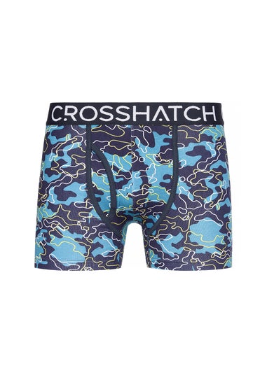 Crosshatch Teal Linamo MVE Open Fly 3 Pack Boxers