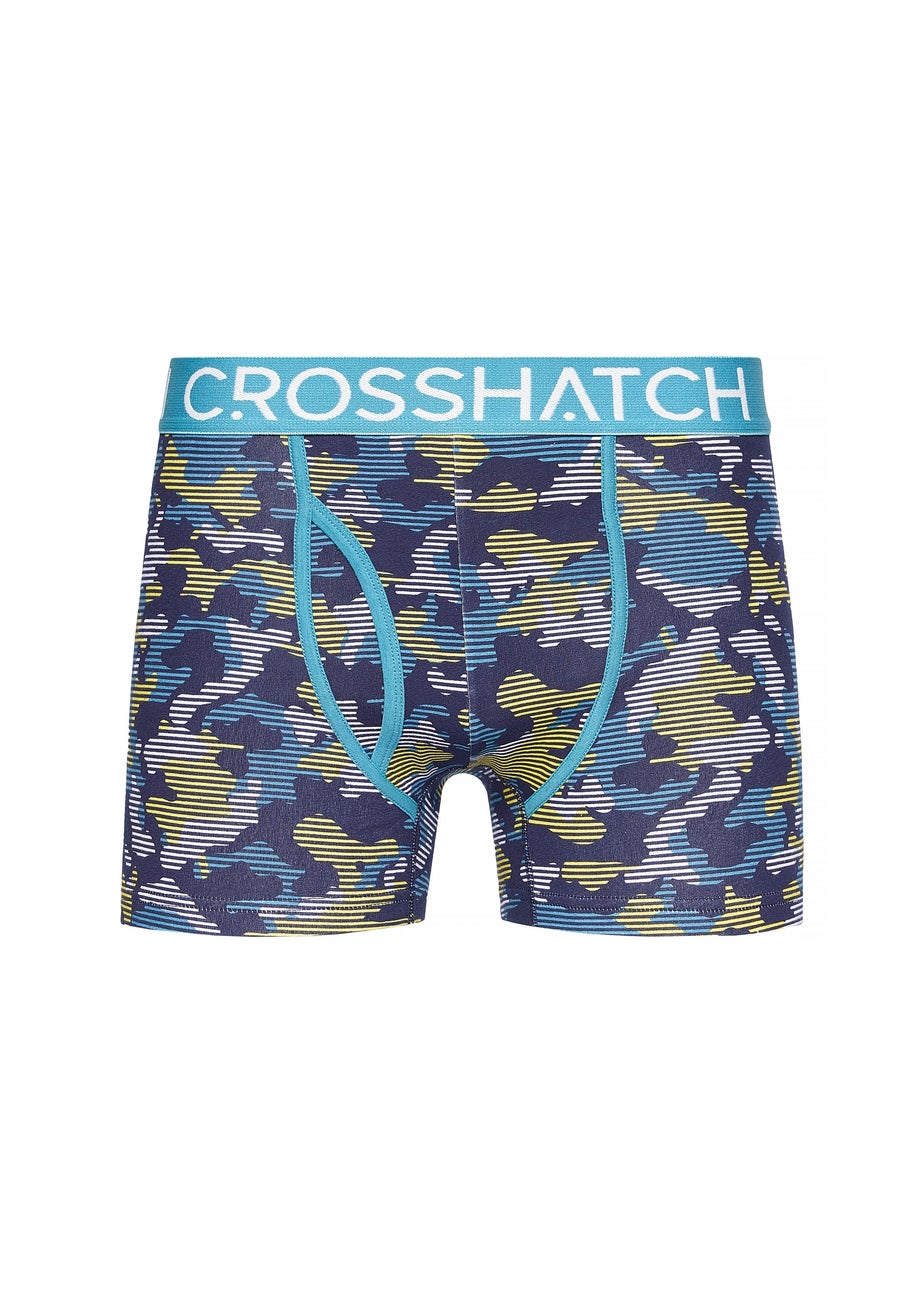 Crosshatch Teal Linamo MVE Open Fly 3 Pack Boxers