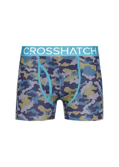 Crosshatch Teal Linamo MVE Open Fly 3 Pack Boxers