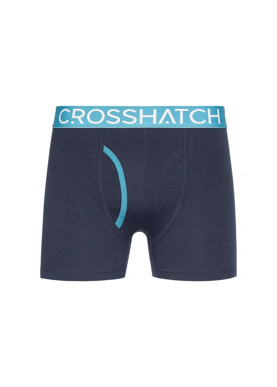 Crosshatch Teal Linamo MVE Open Fly 3 Pack Boxers