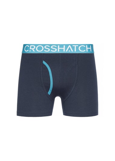 Crosshatch Teal Linamo MVE Open Fly 3 Pack Boxers