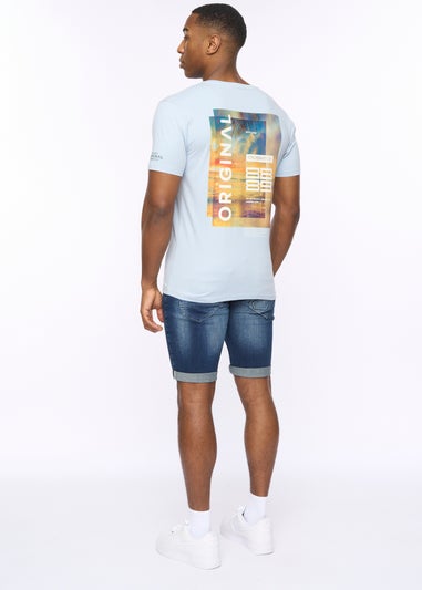 Crosshatch Sky Blue Summevibe T-Shirt