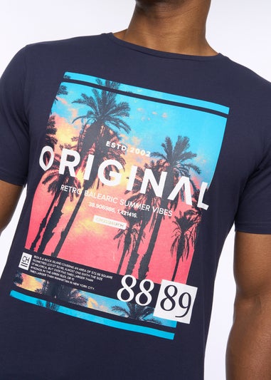 Crosshatch Navy Summevibe T-Shirt