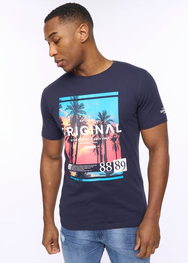 Crosshatch Navy Summevibe T-Shirt