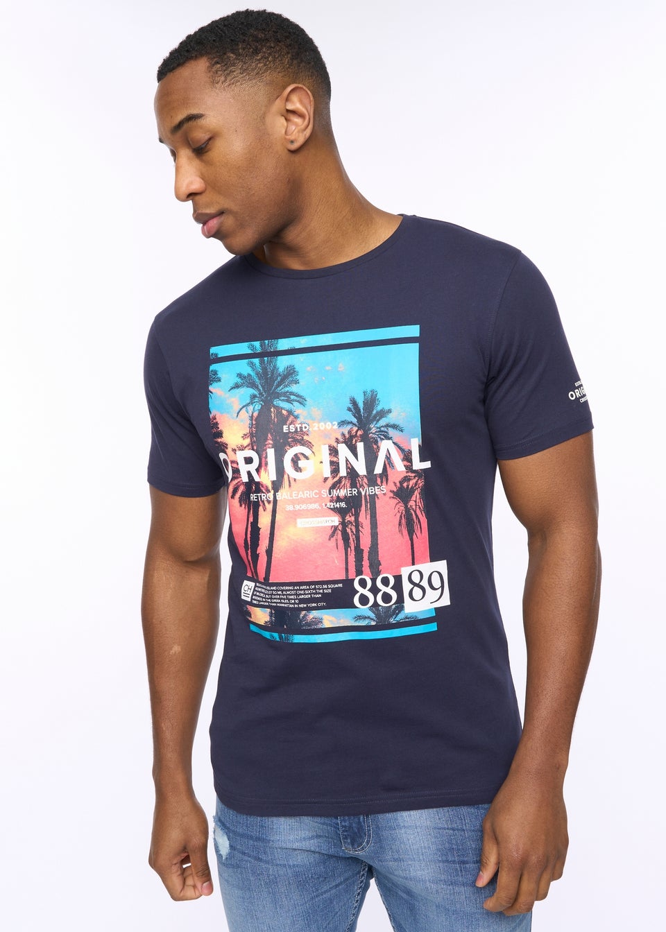 Crosshatch Navy Summevibe T-Shirt