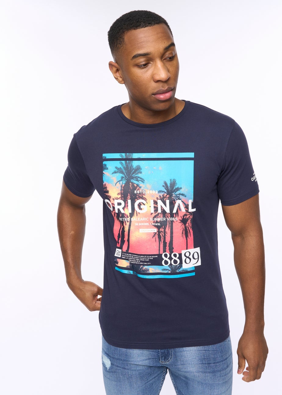 Crosshatch Navy Summevibe T-Shirt