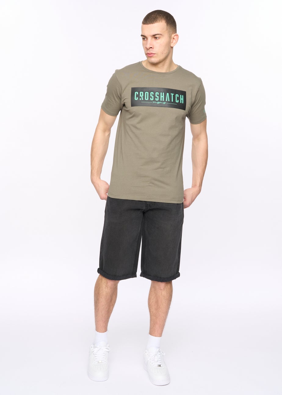 Crosshatch Black Wash Tillforth Denim Shorts