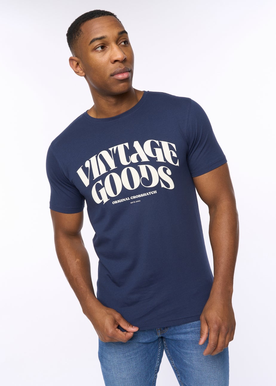 Crosshatch Navy Wilsby T-Shirt