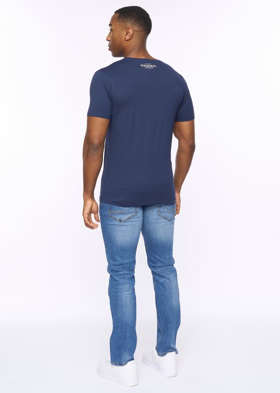 Crosshatch Navy Wilsby T-Shirt