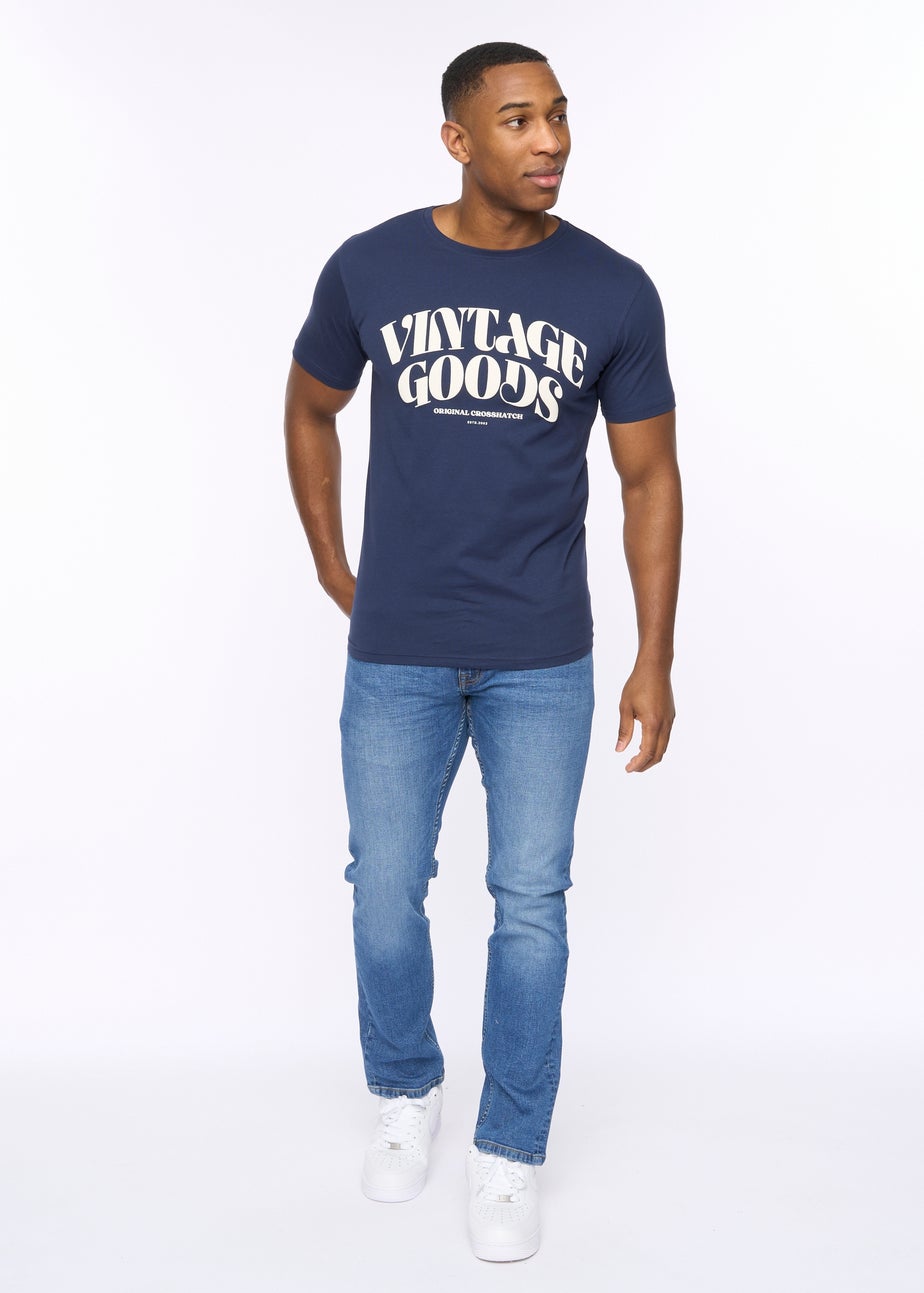 Crosshatch Navy Wilsby T-Shirt