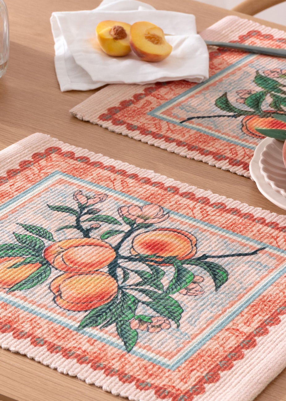 furn. Anemone Peaches Indoor/Outdoor Placemats