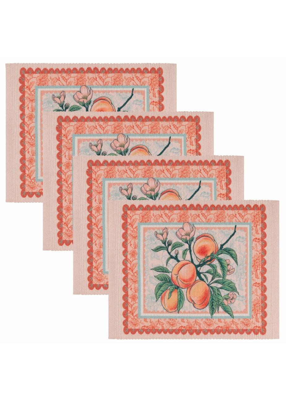 furn. Anemone Peaches Indoor/Outdoor Placemats