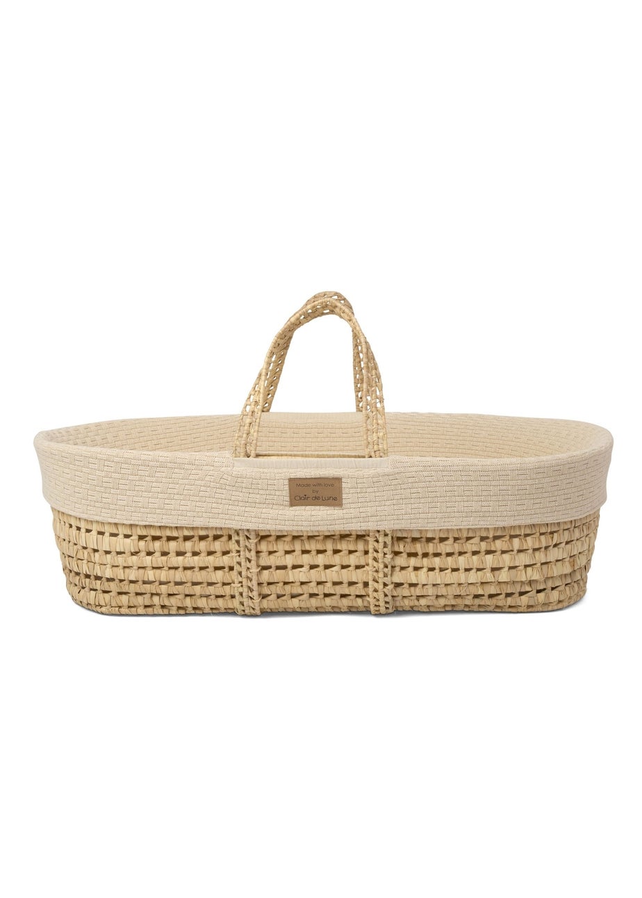 Clair de Lune Organic Cream Knitted Moses Basket Dressing
