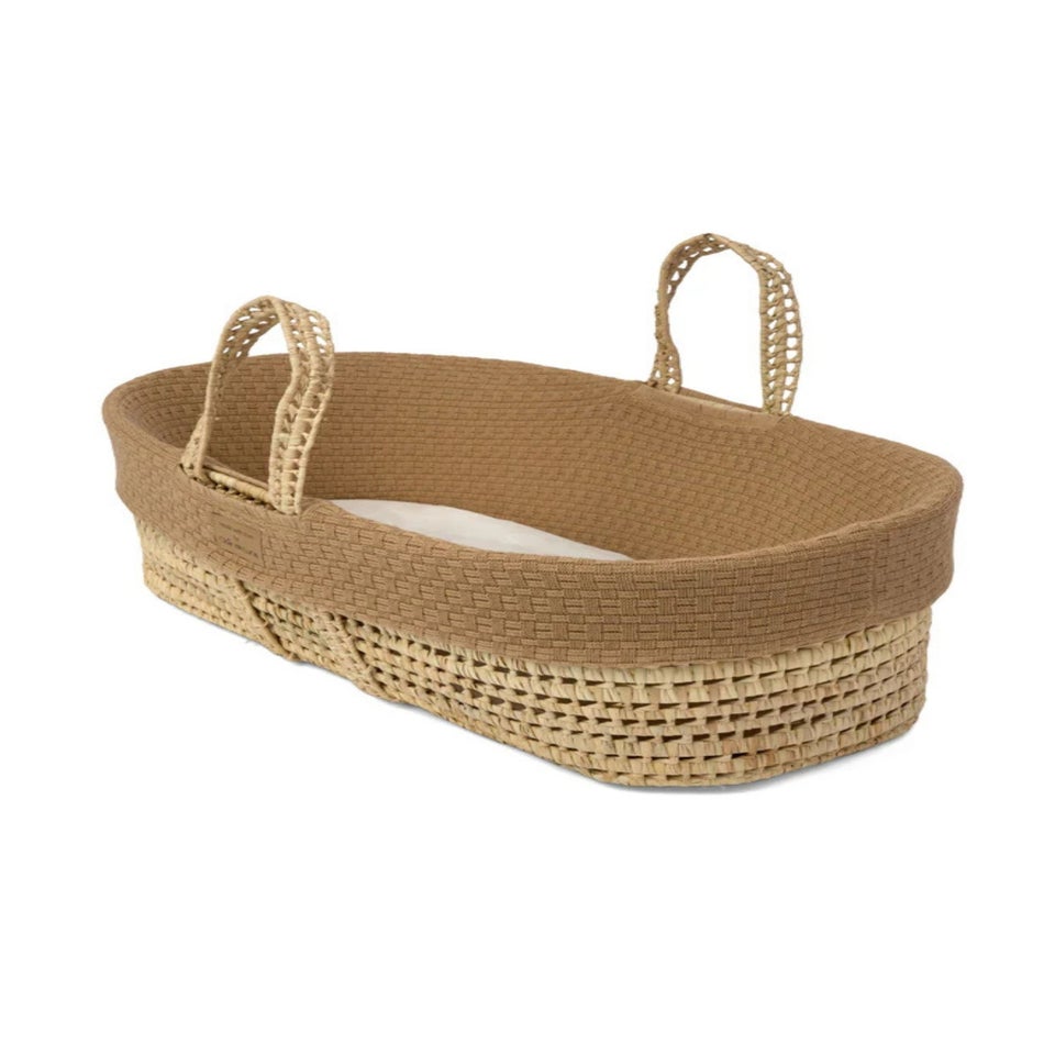 Clair de Lune Organic Biscuit Knitted Moses Basket