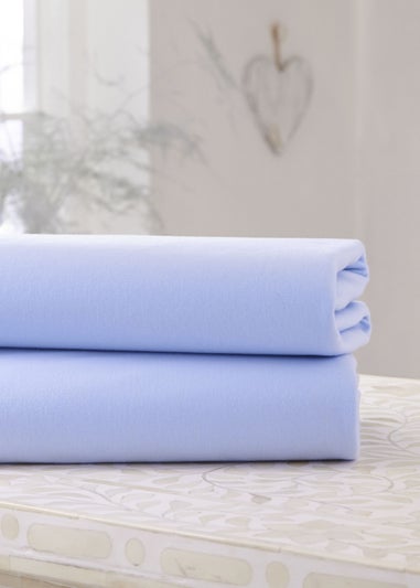 Clair de Lune 2 Pack Blue Cot Sheets
