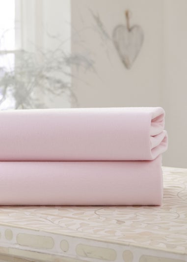 Clair de Lune 2 Pack Pink Cot Sheets