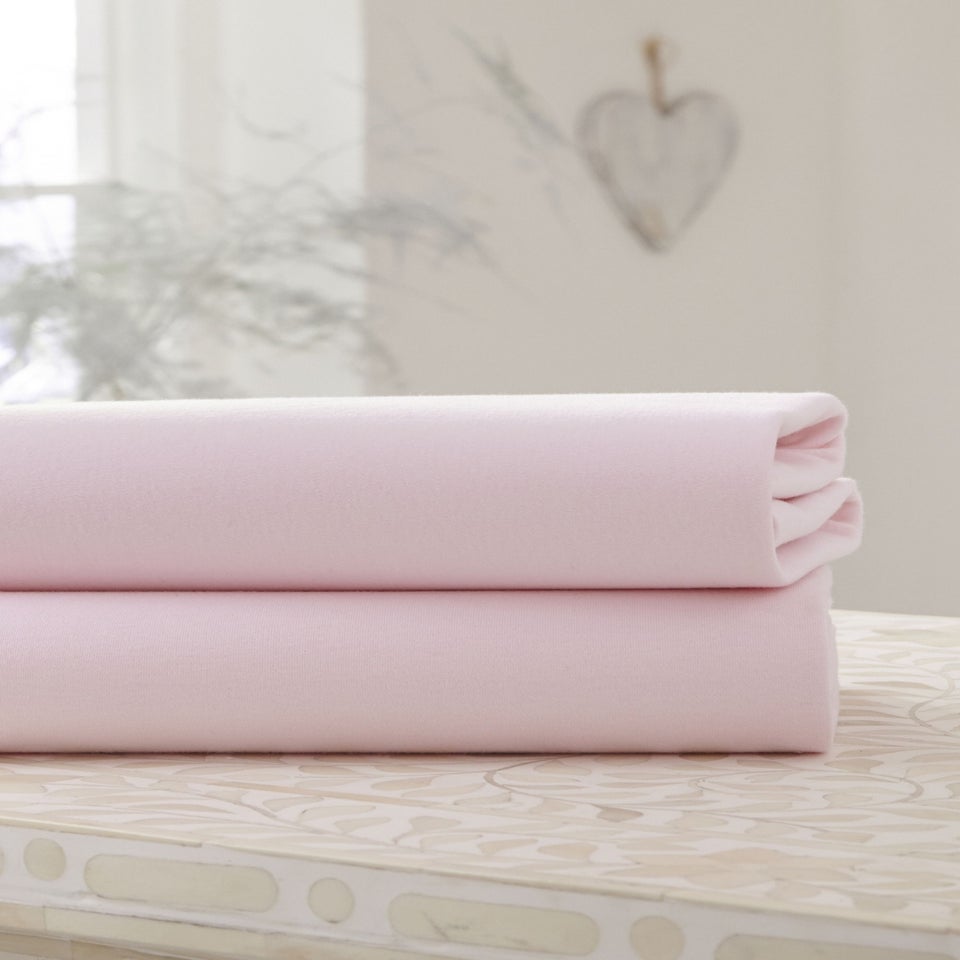 Clair de Lune 2 Pack Pink Cot Sheets