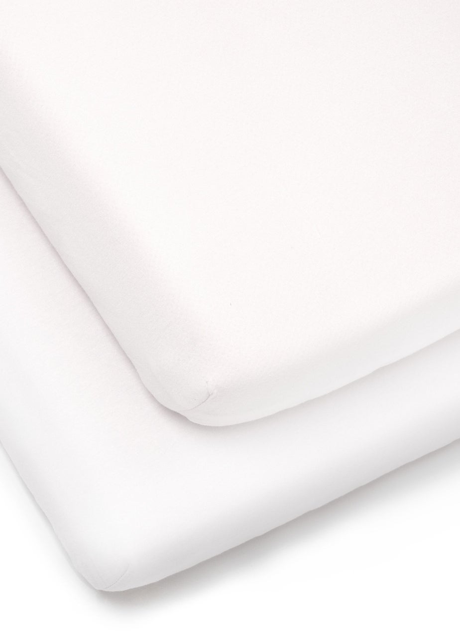 Clair de Lune 2 Pack White Cot Sheets