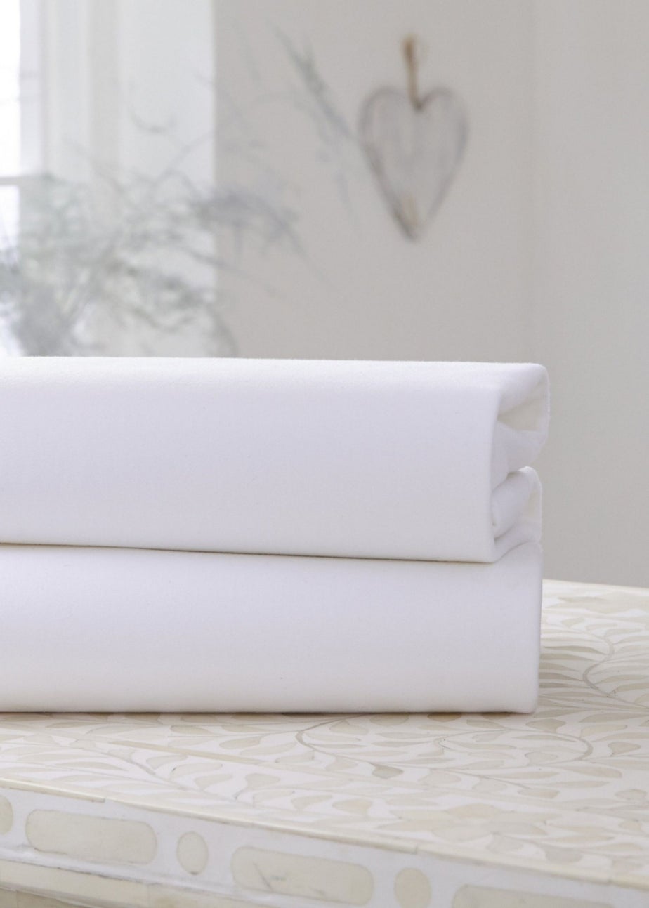 Clair de Lune 2 Pack White Cot Sheets