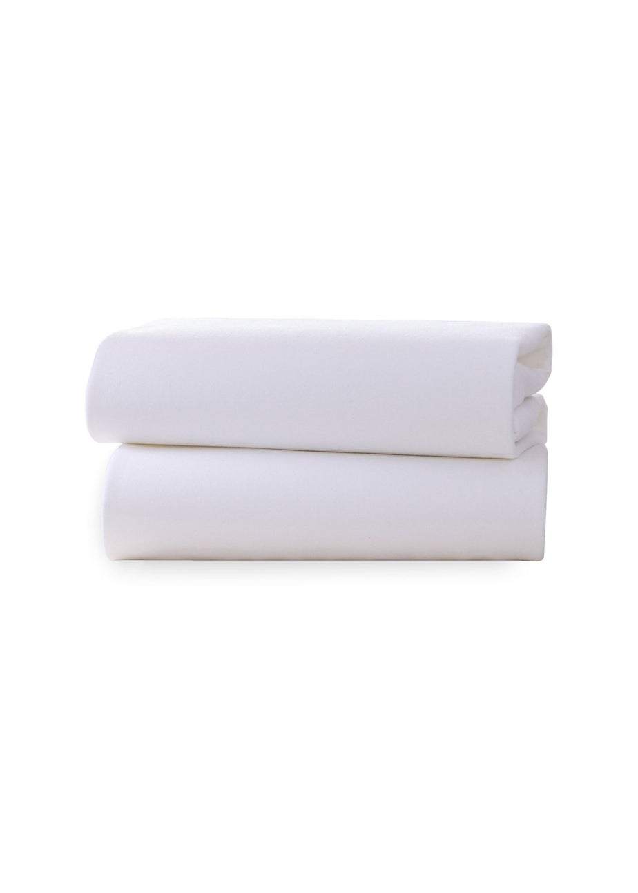 Clair de Lune 2 Pack White Cot Sheets