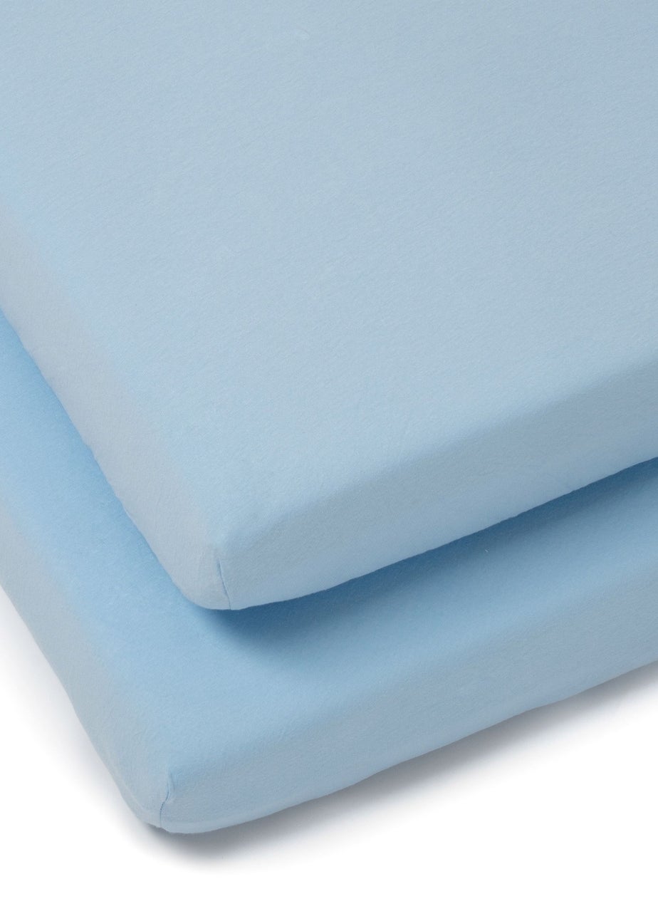 Clair de Lune 2 Pack Blue Cot Bed Sheets