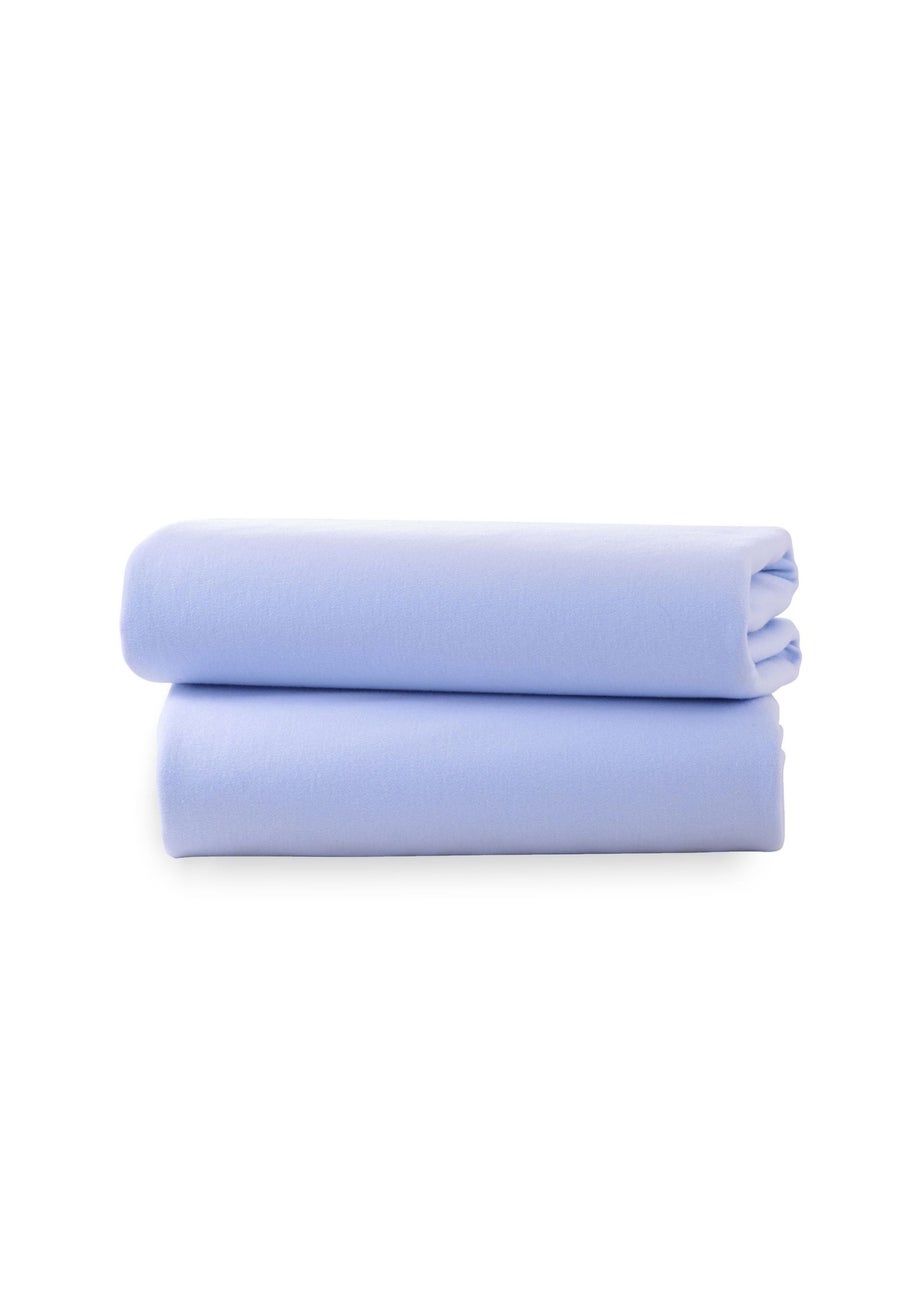 Clair de Lune 2 Pack Blue Cot Bed Sheets