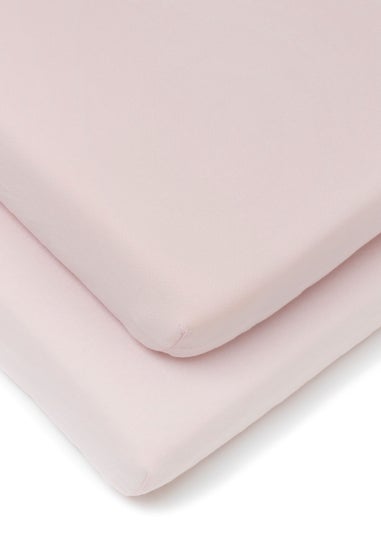 Clair de Lune 2 Pack Pink Cot Bed Sheets