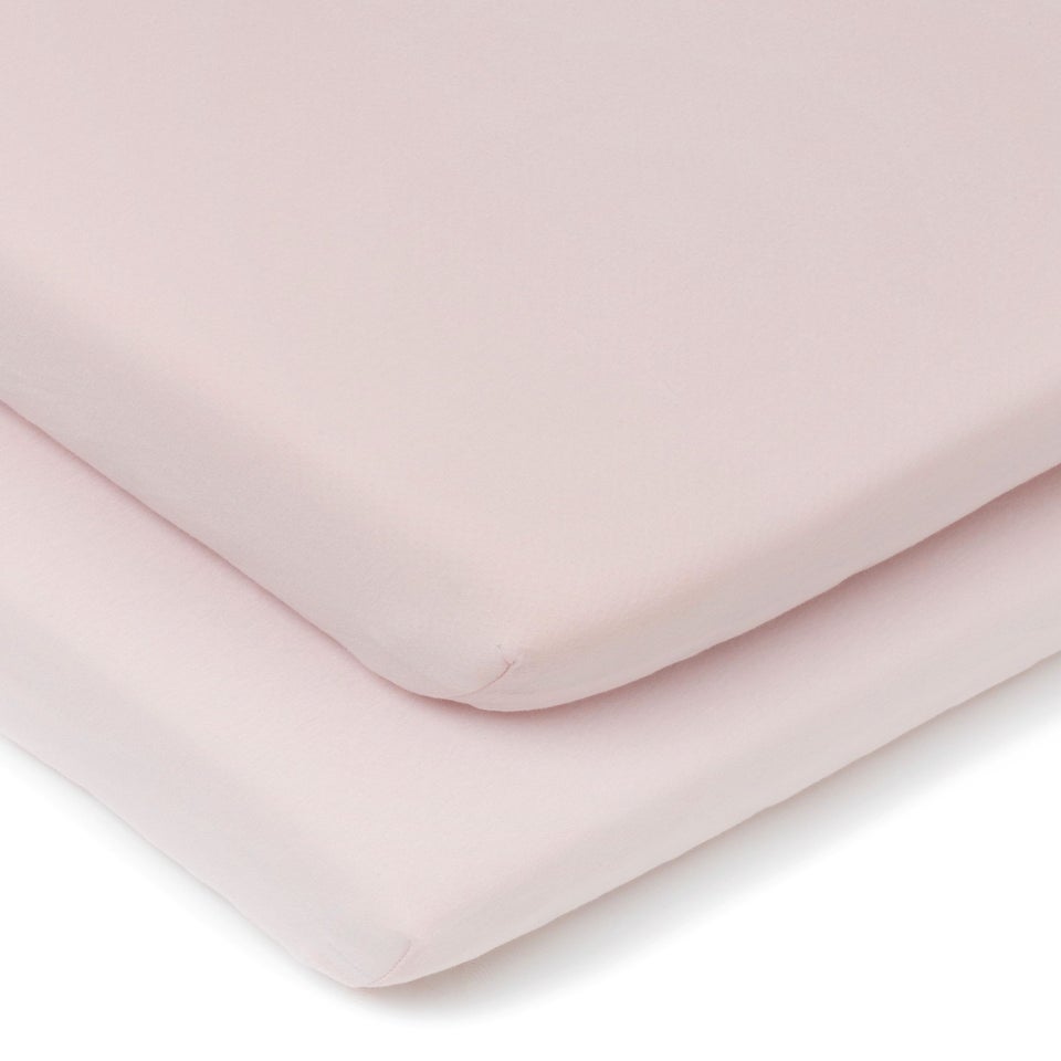 Clair de Lune 2 Pack Pink Cot Bed Sheets