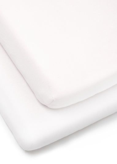 Clair de Lune 2 Pack White Cot Bed Sheets