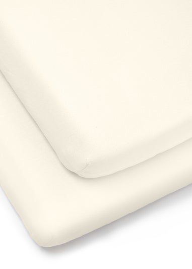 Clair de Lune 2 Pack Cream Cot Bed Sheets