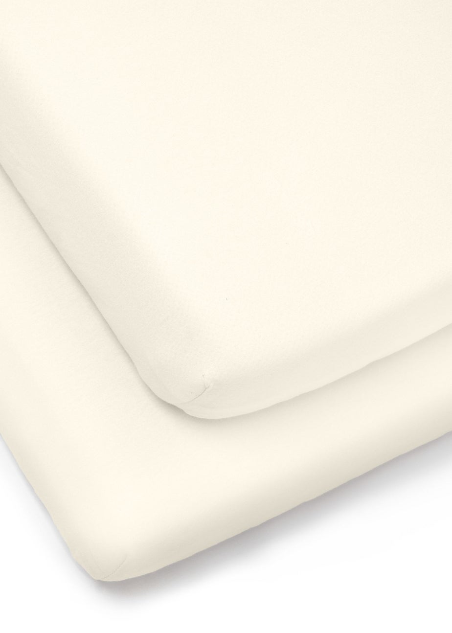 Clair de Lune 2 Pack Organic Cream Cot Bed Sheets
