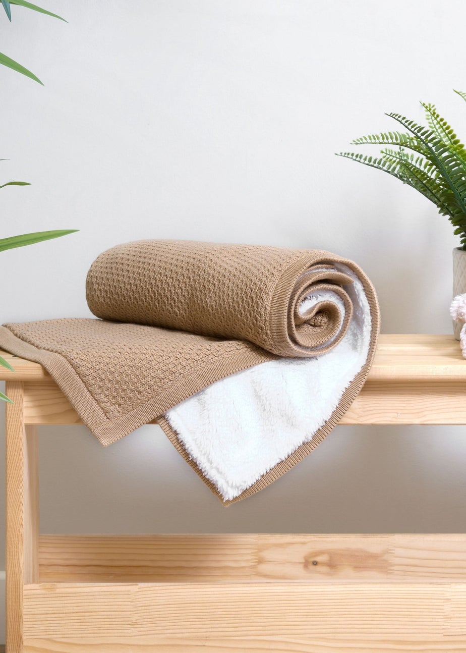 Clair de Lune Organic Biscuit Knit Sherpa Blanket