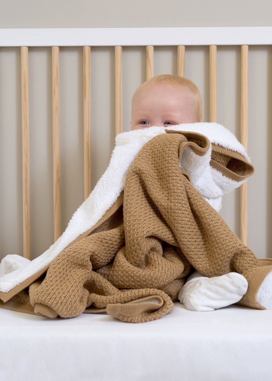 Clair de Lune Organic Biscuit Knit Sherpa Blanket