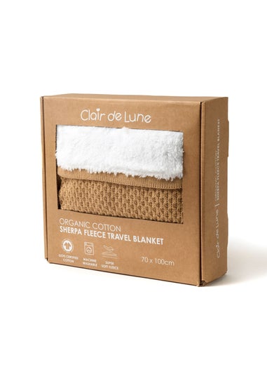Clair de Lune Organic Biscuit Knit Sherpa Blanket