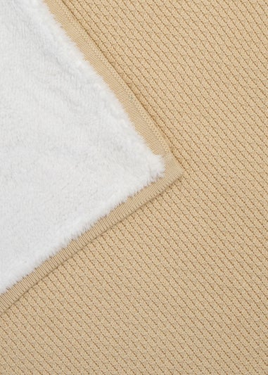 Clair de Lune Organic Cream Knit Sherpa Blanket