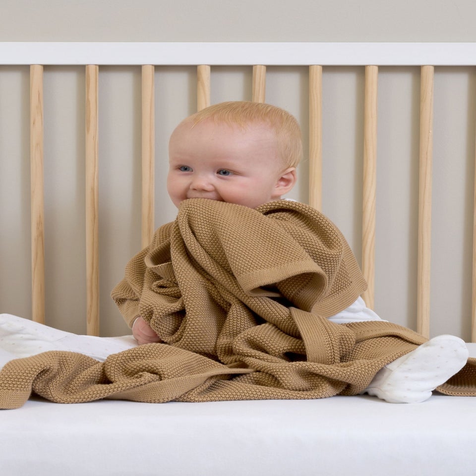 Clair de Lune Organic Biscuit Knitted Blanket