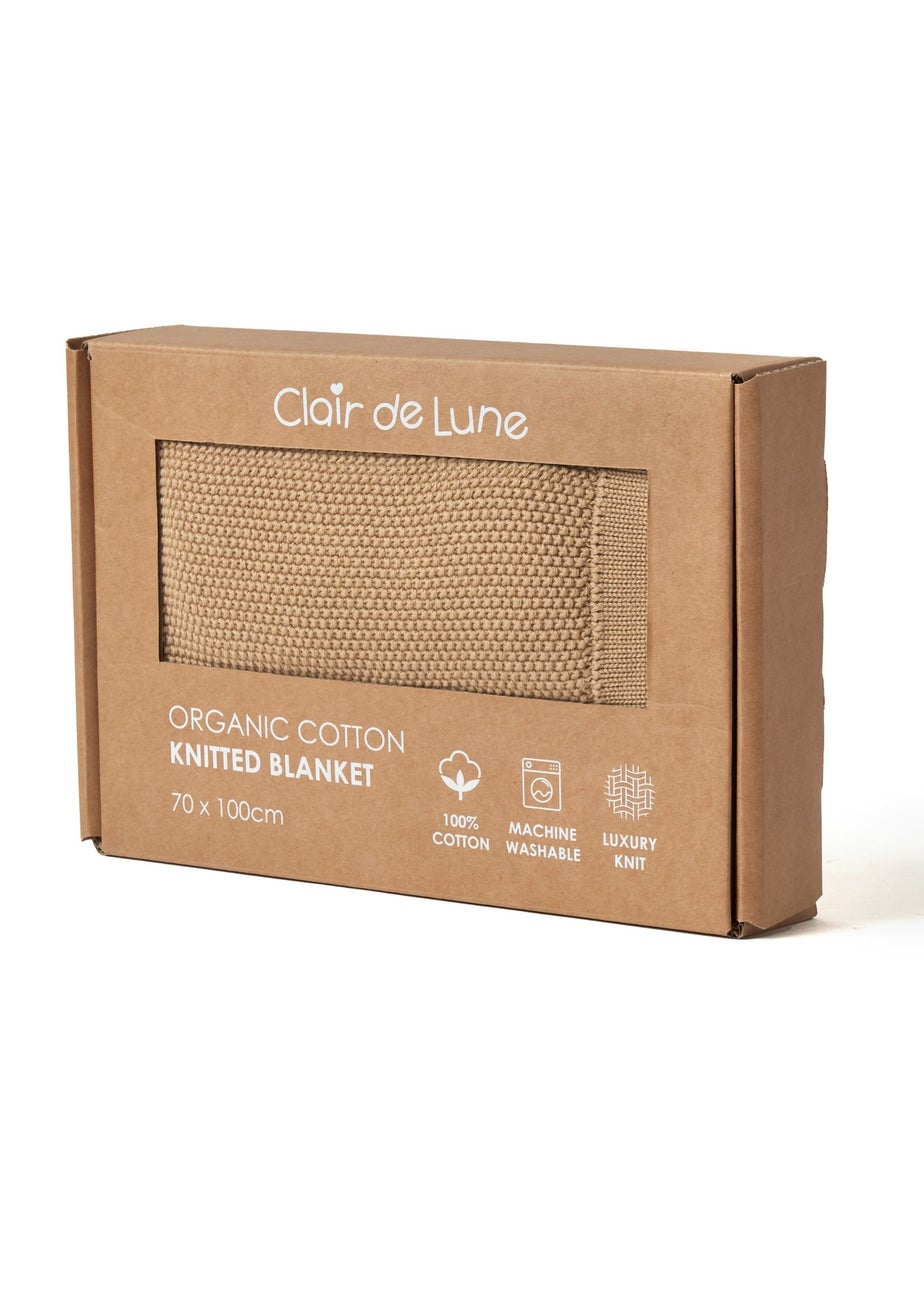 Clair de Lune Organic Biscuit Knitted Blanket