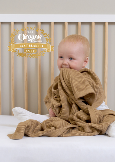 Clair de Lune Organic Biscuit Knitted Blanket