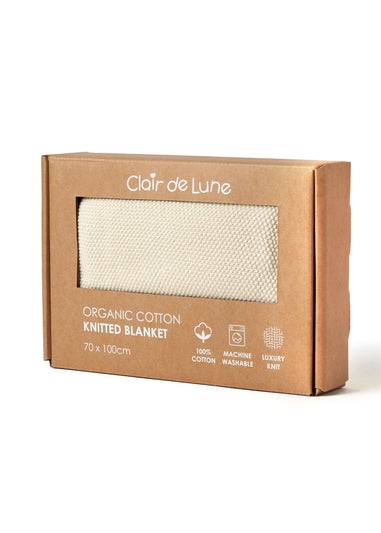 Clair de Lune Organic Cream Knitted Blanket