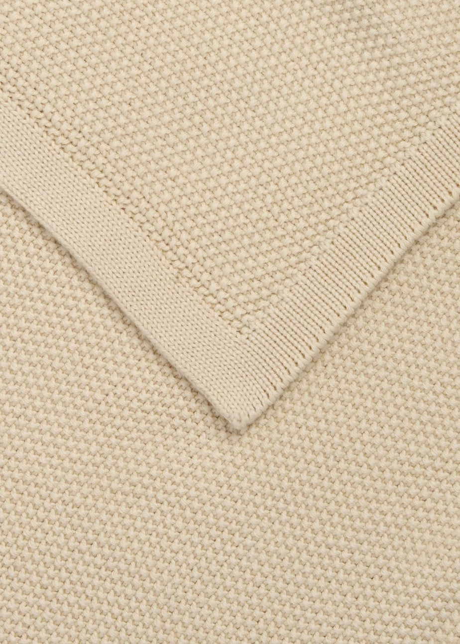 Clair de Lune Organic Cream Knitted Blanket