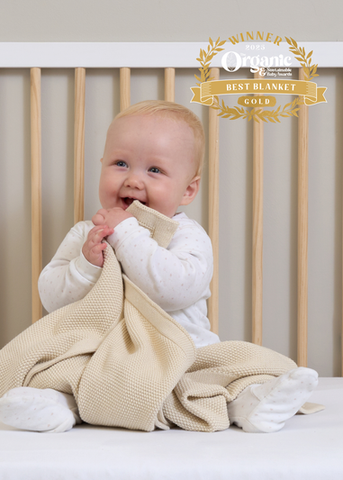 Clair de Lune Organic Cream Knitted Blanket