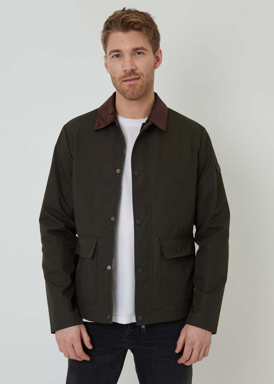 Threadbare Khaki Showerproof Collared Lightweight Jacket