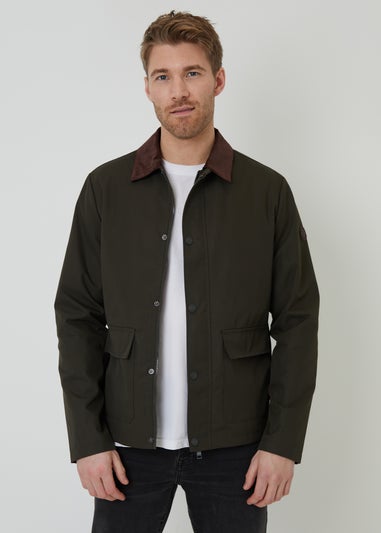 Threadbare Khaki Showerproof Collared Lightweight Jacket