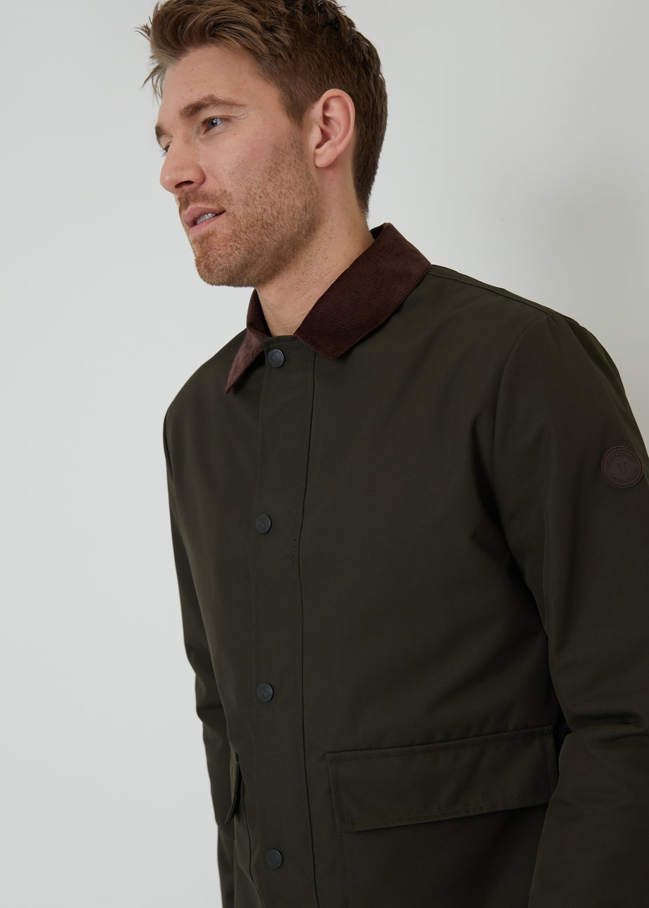 Threadbare Khaki Showerproof Collared Lightweight Jacket