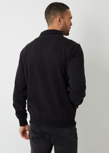 Threadbare Black Full Zip Collared Sweatshirt