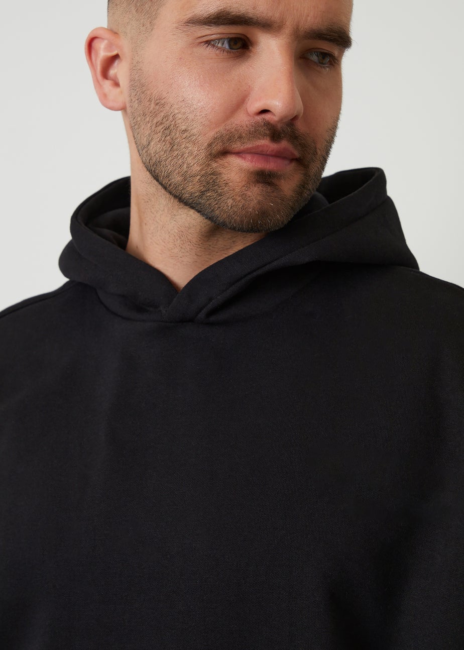 Threadbare Black Relaxed Fit Pullover Hoodie