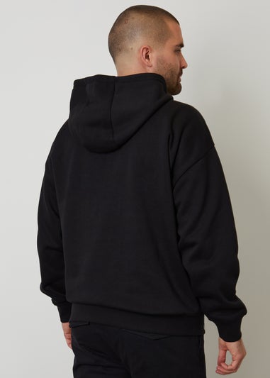 Threadbare Black Relaxed Fit Pullover Hoodie