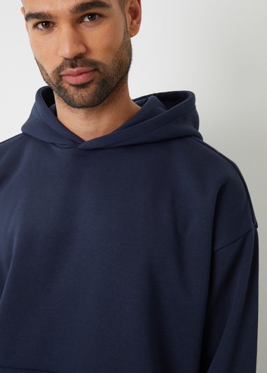 Threadbare Navy Relaxed Fit Pullover Hoodie